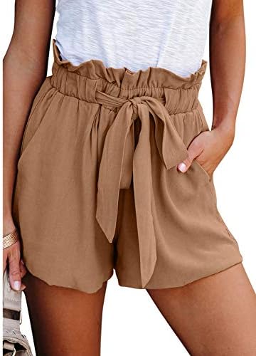 Dokotoo Shorts for Women Cute Beach Outfits Shorts High Elastic 2023 Beach Dresses for Women Summer Clothes Shorts Vacation Outfits Shorts Orange X-Large