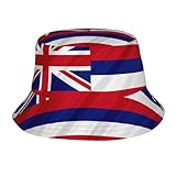 Flag of Hawaii American Printed Bucket Cap for Women Men, Fashion Fishing Hats for Family Or Friends Black