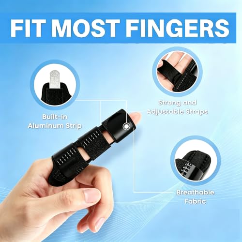 Image of NSKONGDODO Trigger Finger Splints /Brace for Knuckle Immobilization,Broken Protector and Straightening Arthritis Relief,Pain Relief,Fits Index,Middle, Ring Fingers (2, 3 Straps)