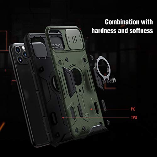 Image of Nillkin iPhone 11 Case Military Grade, Drop Tested Protective Case with Kickstand Ring and Slide Camera Cover, Compatible for Apple iPhone 11 6.1 Inch 2019, Black