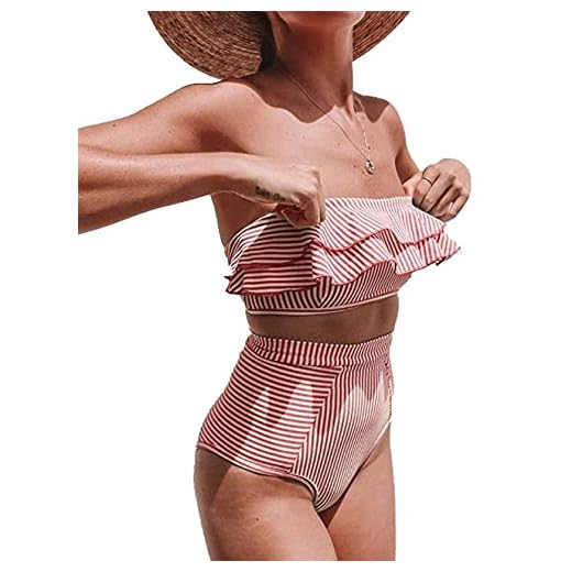 Adicloz Dam bikiniset sexig badkläder High waist, Krås tvådelad strandkläder baddräkt, badkläder Push Up Bandeau kvinnor tankini tre stycken Twist Bikini Set hög midja triangel