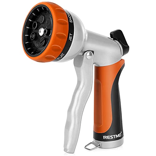 RESTMO Garden Hose Nozzle, Heavy Duty Metal Water Hose Nozzle with 7 Adjustable Spray Patterns, High Pressure Hand Sprayer with Flow Control, Best for Watering Plant & Lawn, Washin image 3