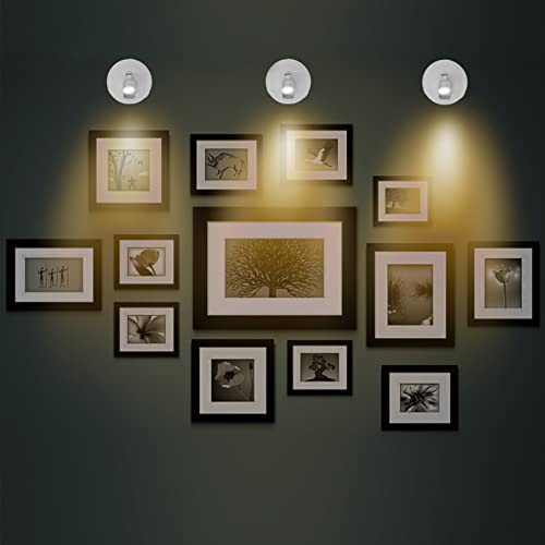 Image of Battery Operated Spotlight, Picture Light with Remote, Indoor Uplighting, Picture Lights for Paintings, LED Display Lights, Small Spot Light for Wall Frame Artwork Dartboard-4PCS