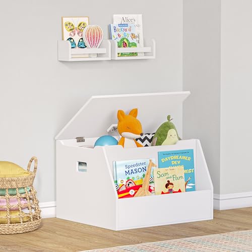 RiverRidge Kids Toy Box Storage with Front Bookrack and 2