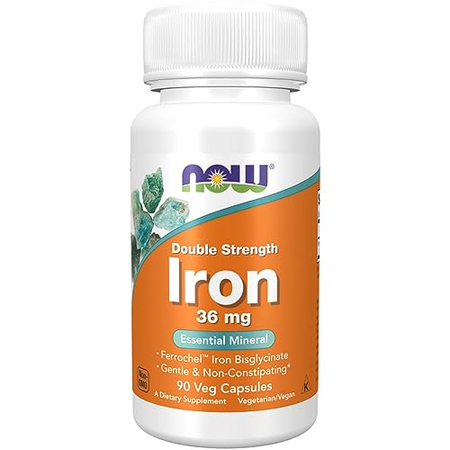 Now Foods Double Strength Iron, 36mg, Bisglicinato de Hierro, Dep...