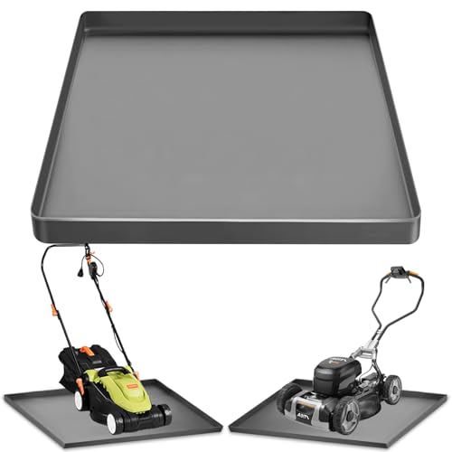 HFYZZ Snow Blower Mat, 27''x27'' Silicone Snowblower Drip Pan with Raised Edge for Garage, Electric Snow Shovel Mat Garage Oil Spill Protector Pad, Non-Slip No Splatter, Grey