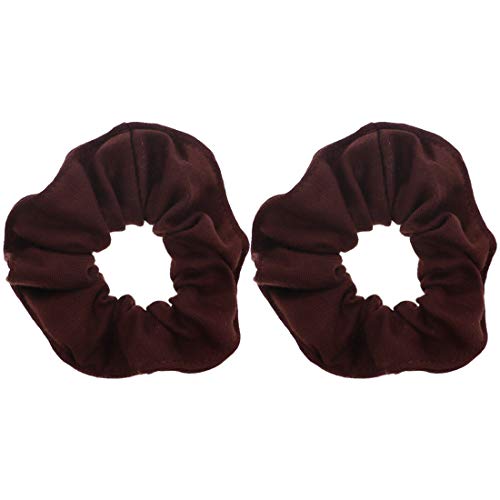 Motique Accessories Large Scrunchies for Thick Hair, 2 Pack, Brown