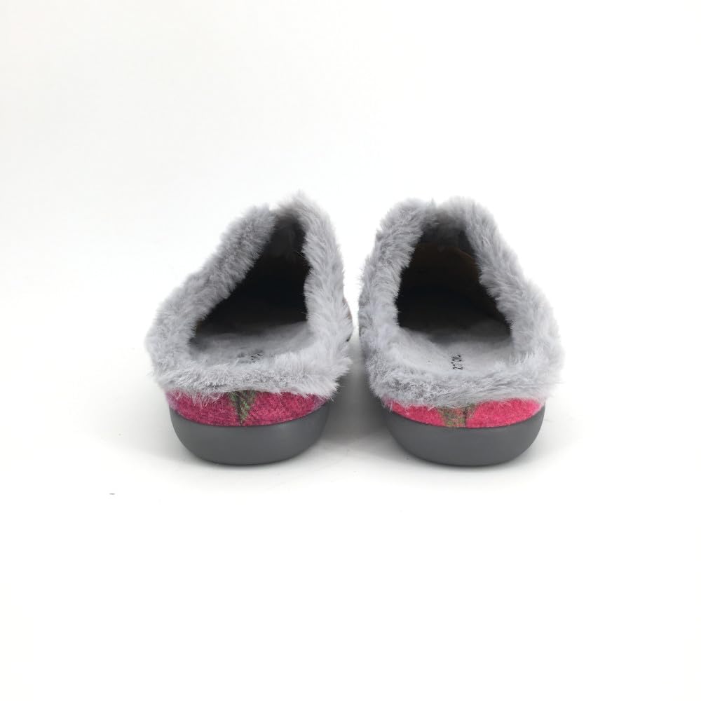 Garzón - Zapatillas de IR por casa destalonadas,Suela de Goma Antideslizante,Chinela,de Tela,de Cuadros para: Mujer