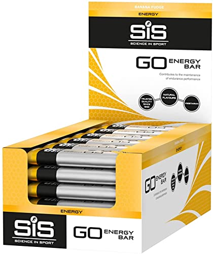 Science in Sport GO Barra Energética Mini 40g Paquete de 30 Plátano Caramelo, Vegano - Barras con 26g de carbohidratos, ideales para proveer energía durante entrenamientos intensos.