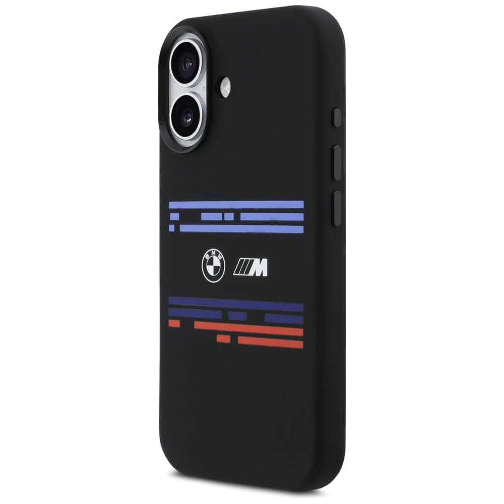 CG MOBILE BMW M - Tira horizontal de silicona compatible con funda MagSafe para iPhone 17 (negro)