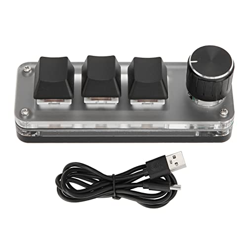 Mini teclado de 3 teclas con interruptores rojos intercambiables en caliente y RGB 5