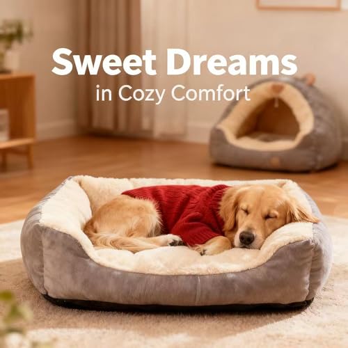 Image of Small /Medium Dog Sweater, Warm Dog Winter Coat w /Sleeves, Comfortable High Neck Premium Dog Clothes for Golden Retriever-Best for Holidays, Daily Walks XXL Deep Red