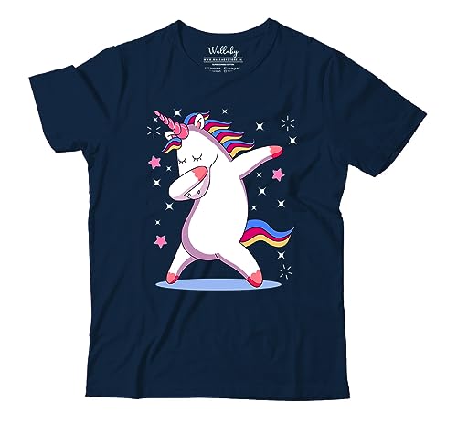 Image of Girls Cool Cute Dabbing Unicorn 100% Cotton Unisex Kids T-Shirt