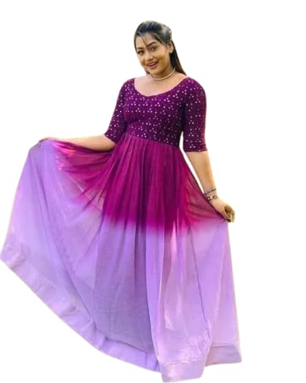 Green India Fashion Present Fancy Gown with Colorblock Design for Great Women and Beautiful Girl-ARCHANA4-picture-46
