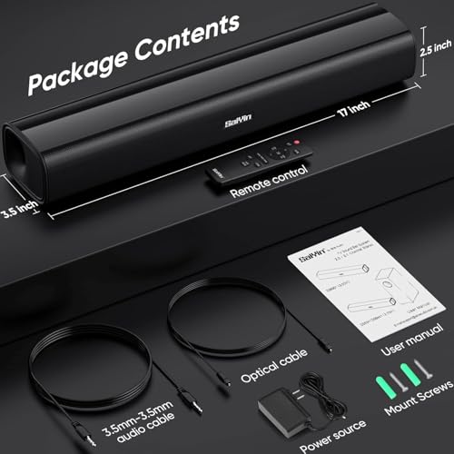 Image of Saiyin Smart TV Soundbar Ultra Compact Design 3 EQ Modes