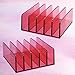 Halyuhn 5 Slots Makeup Organizer for Desk, 2Pack Acrylic Mail Organizer Countertop for Sorting Mail, Business Card, Cash, Bill Money Organizer for Cash Envelope,Cash Tray for Cash Stuffing, Red