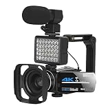 Aparat Cyfrowy, Aparat cyfrowy Kamera 4k Kamera wideo Transmisja na żywo Noktowizor Fotografia 58 MP Aparaty cyfrowe Nagrywanie vloga(128G SD Card,Kit 2)