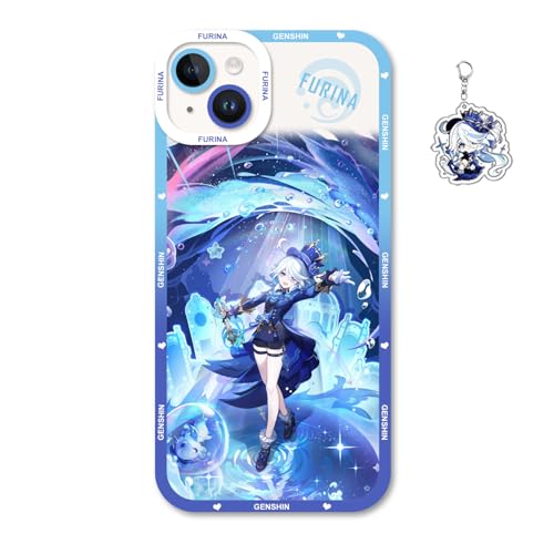 Genshin Impact Phone Case Multi-Model Compatible with 15/14/13/12/11/XS/XR Kawaii Genshin Impact Protective Cover (Furina-2,iPhone 13)