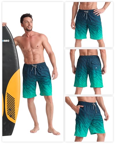 Image of BOJIN Mens Swim Trunks 9 inch Quick Dry Stretch Swim Shorts Mesh Lining Bathing Suits Swimwear Beach Shorts with Pockets