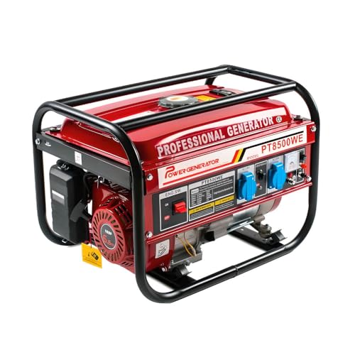 Generador Eléctrico Gasolina | 230V/50Hz 3000W Monofásico con Deposito de 15L | Silencioso Motor 6,5Cv