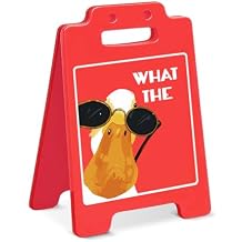 Funny What the Duck Desk Decor Sign Humor Glasses Duck Desk Sign for Home Office Cubicle Decorations, Funny Gifts for Women Men