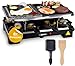 Produktbild 8 Personen Raclette Set - Tischgrill inkl. Pfännchen & Schaber - Grillplatte & Steinplatte antihaftbeschichtet - 1400 Watt - - ECKIG
