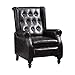 Price comparison product image Ansley&HosHo Adjustable Living Room Recliner Chair Black PU Leather Vintage Bedroom TV Armchair Single Sofa Chair Wing Back with Upholstered Seat Push Back Reclining Chairs