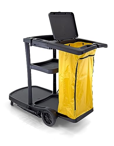 Farag Janitorial Commercial Housekeeping Cart Janitorial Cart With Cover And Vinyl Bag, L 52" X W 22" X H 40" #TOP1