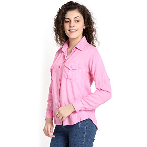 Image of C.Cozami Casual Long Sleeves Double Pocket Women's Rayon Shirts