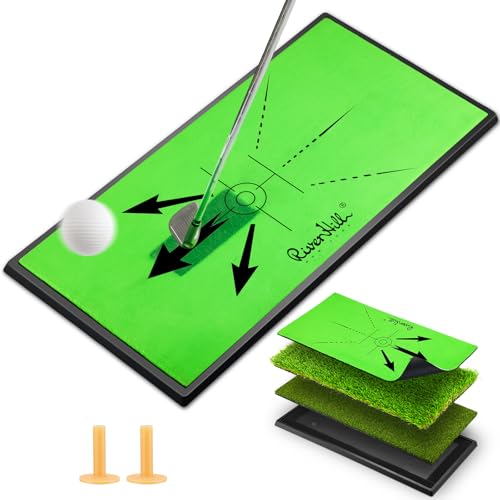 Golf Hitting Mat, Large Golf Practice Mat 25'X13' W/Instant Swing Path Feedback, 4 Replaceable...