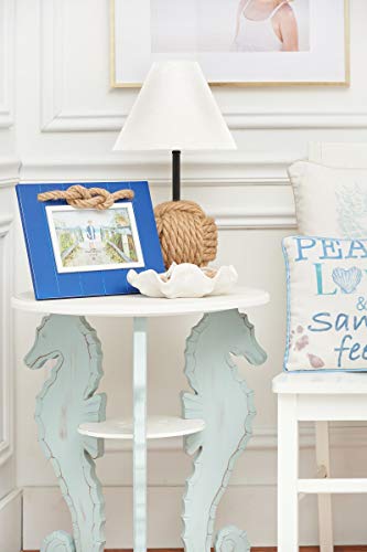 Beachcombers Navy Picture Photo Frame 5"X7" With Jute Rope Accent Wood Coastal Nautical Home Decor Decoration For Tabletop Display Wall Blue #TOP1