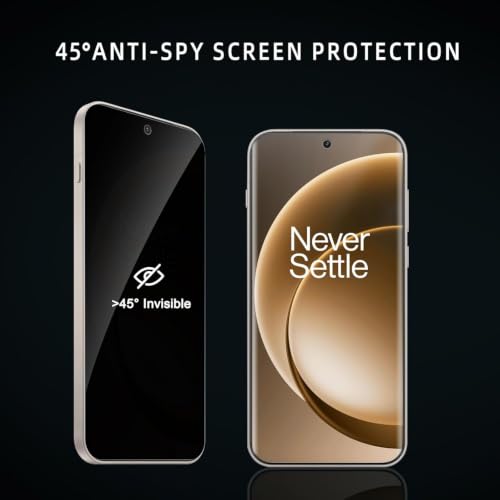 Image of Uyiton 2 Pack Privacy Screen Protector for OnePlus 15 (6.78-inch) | Curved HD Privacy Screen Guard | Anti-Spy, Scratch Resistant, Bubble-Free Easy Installation | Case Friendly
