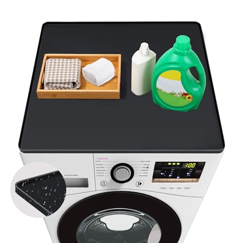 WAUTENANTY 27'' x 27'' Washer and Dryer Covers for the Top, Non-slip Silicone Washer Dryer Top Protector for Washing Machine, Waterproof Washer Dryer Countertop...