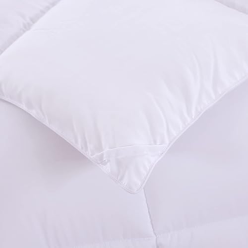 Miniatura 3 de JURLYNE Edredón ligero tamaño matrimonial, relleno de edredón reversible con pestañas en las esquinas, tela transpirable con relleno alternativo de