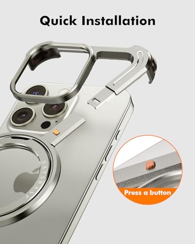 Coque antichoc iPhone 16 Pro Max titane béquille aluminium - 2