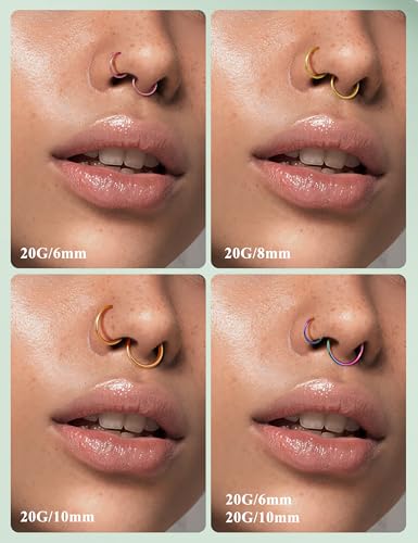 Drperfect 36Pcs 20G Nose Ring Hoop for Women Men 316L Stainless Steel Helix Tragus Lip Septum Ring Cartilage Earring Hoop Piercing Jewelry3