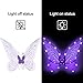quescu Fairy Wings for Girls,Light up Butterfly Wings for Adults,LED Fairy Costume for Women Halloween Dress Up Party Favor Purple
