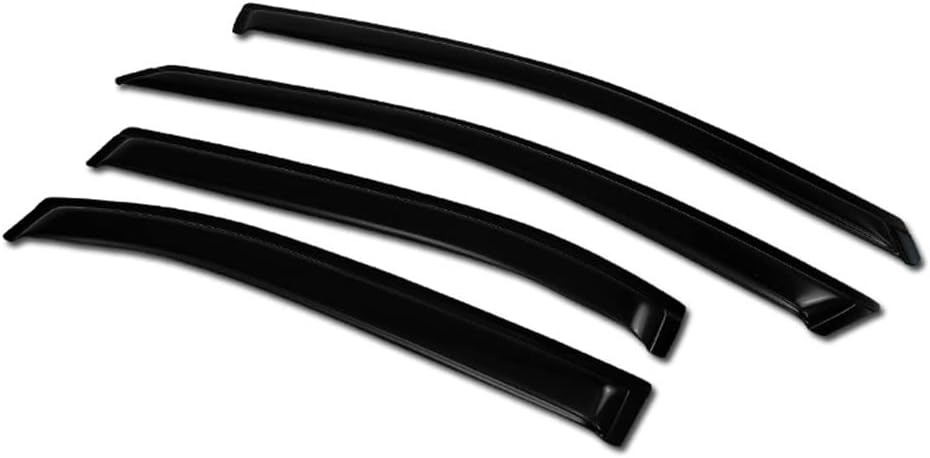 Curved Style Smoke Window Visors Deflector Vent Shade Guard 4 Pieces Compatible with 06-12 Ford Fusion / 2006 Lincoln Zephyr / 07-12 Lincoln MKZ / 06-11 Mercury Milan