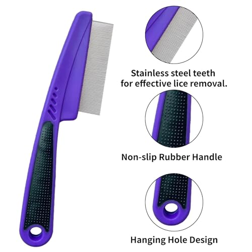 Yumflan Pente para caspa, removedor de caspa de dente fino de aço inoxidável, pente multifuncional p