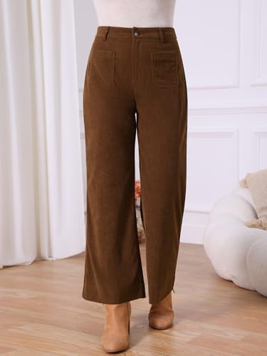 Seta T Women's Corduroy Pants 2025 Casual High Waisted Fall Winter Loose Wide Leg Pants with Pockets3