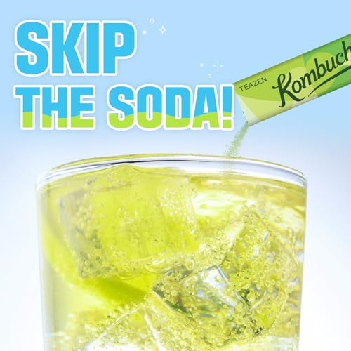 TEAZEN Shine Muscat Kombucha Powder, Electrolyte Powder & Hydration Drink Mix, Sugar Free, Live Probiotics & Prebiotics, On-the-Go 10 Packets, 1.76oz