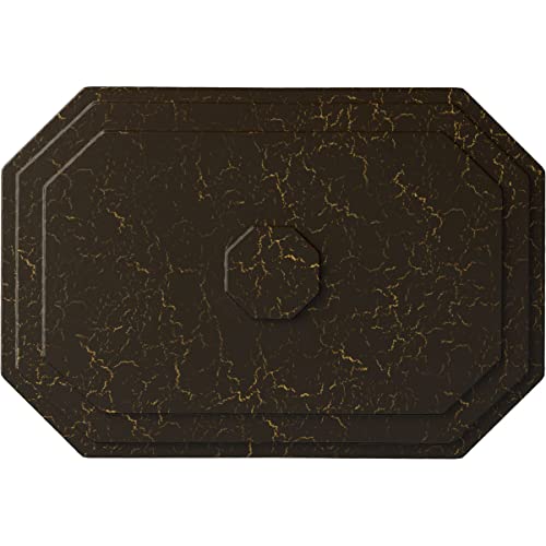 Image of Ekena Millwork CM25FESHC 25-1 /4 inch x 17-1 /4 inch x 1-3 /4 inch Felix Ceiling Medallion, Stone Hearth Crackle