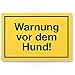 Produktbild Komma Security Warnung vor dem Hund Schild 30 x 20 cm Hinweisschild wetterfest Hundeschild Gartentor Einfahrtstor die Haustür Türschild Abschreckung Warnschild Einbruchschutz