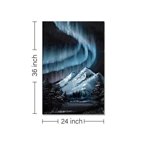 Image of RANGOLI 100% Cotton Stretched Canvas Painting 400 GSM, Framed Snow Mountains Canvas Abstract Wall Art for Living Room, 3D Paintings for Wall Decor (24 x 36 Inch With Frame)