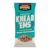 Unique Snacks Knead 'Ems, Sourdough Mini Pretzels, Artisan-Crafted Vegan Snacks, Non-GMO, Kosher, 11 oz. Snack Bags, Pack of 6