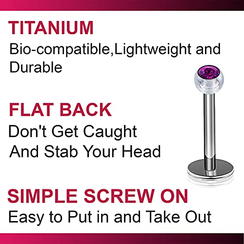 Bodyjewellery LB TI G23 1.2X8MXACCS3 L2 AM 2Pcs 16G 8Mm Titanium G23 Labret Monroe Helix Marilyn Tragus Spider Bites Cartilage Lip Studs Conch Piercing Rings B2Gco thumb #4