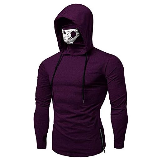 NPRADLA långärmad solid huvtröja fleecetröja toppar vit blus bodysuit skjorta mask skalle ren färg pullover långärmad tröja med huva toppar blus