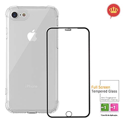 Capa Anti Shock Reforçada iPhone SE 2020 + Película Vidro 3D + Kit Aplicação
