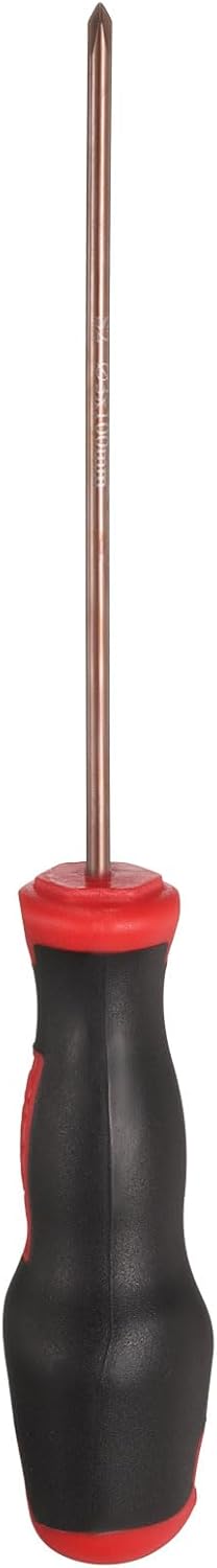HARFINGTON PH0 Phillips Screwdriver #0 7.28" Magnetic Screwdrivers 3.35" Heat-Treated S2 Alloy Steel with Ergonomic Handle for DIY Repairing, Red Brown