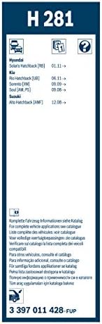 Bosch Wiper Blade Rear H281, Length: 280mm  Rear Wiper Blade